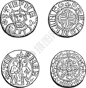 雕刻统治时期铸造的硬币图片