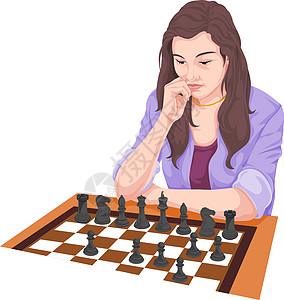 象棋女人的矢量图片