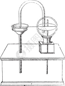 测定水复古雕刻空气上升的装置图片