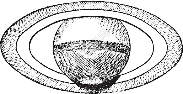 土星环的最大孔径 1869 年 6 月复古雕刻图片