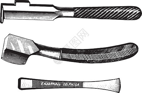 Chisel 老古董雕刻白色科学插图绘画外科医疗工具艺术历史刀刃图片