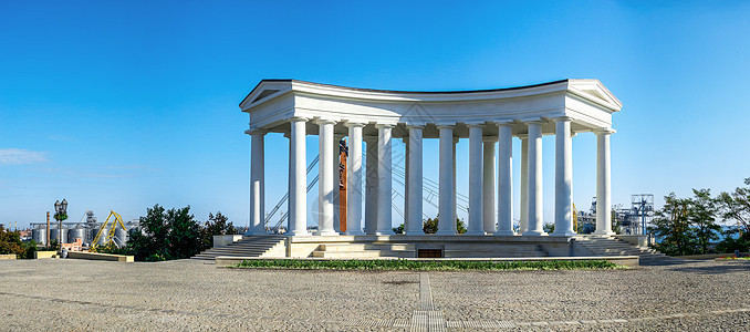 乌克兰敖德萨恢复后的科隆纳德中心纪念碑楼梯旅游大厦街道公爵柱廊历史柱子图片