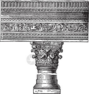 柱子在君士坦丁堡的圣约翰教堂 复古电子地标插图石头拉丁宗教历史性建筑艺术品文化古董图片