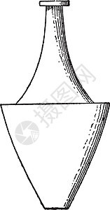 埃及花瓶复古雕刻艺术品陶器插图绘画白色历史性古董传统尺寸黑色图片