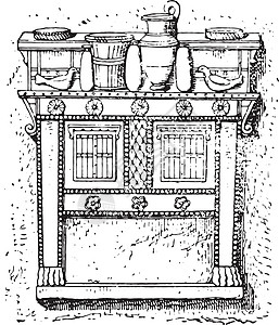 陶器负载自助餐复古雕刻图片