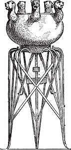 伊特鲁里亚三脚架复古雕刻图片