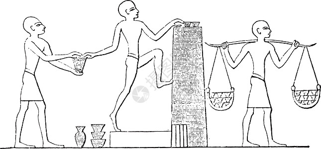 制造陶器 古代雕刻传统男人历史性黑色蚀刻艺术品职业白色历史制品图片