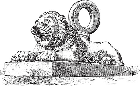 狮子亚述青铜 古代雕刻图片
