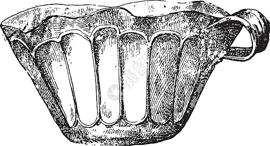 金杯希腊雕刻插图蚀刻古董血管历史黑色杯子艺术绘画历史性图片