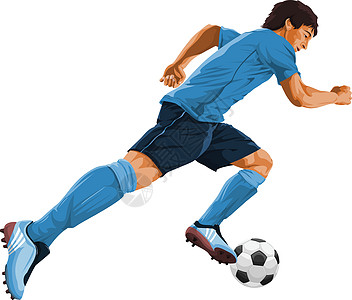 足球运动员在行动中的载体竞赛活动速度训练游戏玩家活力男人运动卡通片图片