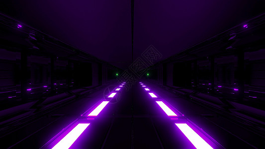 黑暗的未来派科幻隧道 底部 3D 插图壁纸背景中有热金属发光3d艺术绿色走廊铁水紫色渲染辉光墙纸运动图片