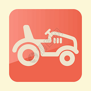拖拉机图标 农机收获车辆农业收成场地插图运输机器农场机械图片