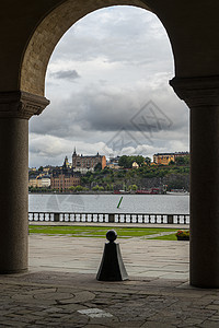 斯德哥尔摩市政厅的视图观光艺术拱廊柱廊历史游客地标建筑学文化博物馆图片