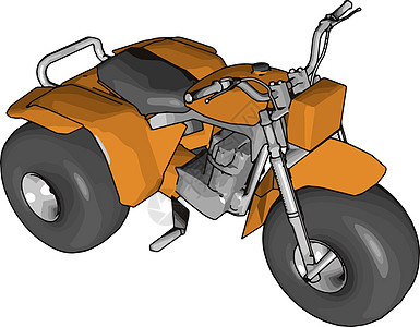 白色背景上的橙色横幅摩托车艺术收藏车轮运动黑色头盔打印自行车图片