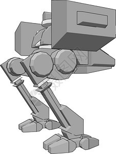 大银机器人 插图 白色背景的矢量手臂技术电子人工程乐趣青铜玩具金属力量蓝色图片