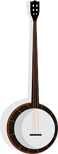 Banjo仪器 插图 白背景矢量图片