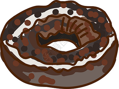白色背景上的巧克力甜甜圈插画矢量菜单艺术草图糖果早餐蛋糕配料小吃咖啡店卡通片图片