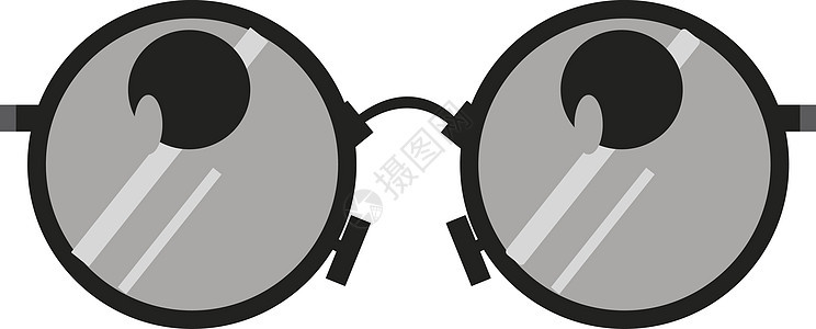暗眼镜 插图 白色背景的矢量图片