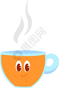 橙茶 插图 白背景矢量图片