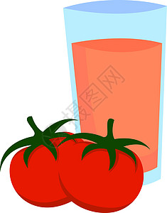 番茄汁 插图 白底矢量图片