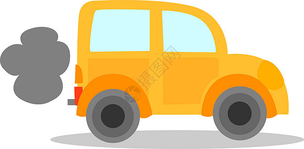 白色背景上的黄色卡通片运动城市速度车轮艺术技术运输交通送货图片