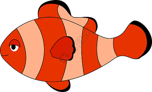 白色背景上的小丑鱼插画矢量绘画蓝色收藏野生动物卡通片生活异国海洋情调橙子图片