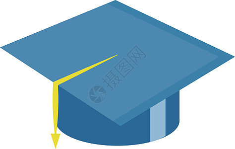 毕业帽子 插图 白背景的矢量图片