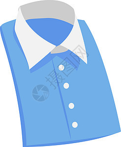 白色背景上的蓝色男士衬衫插画矢量图片