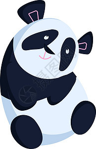 白色背景上的可爱熊猫插画矢量动物园卡通片乐趣玩具插图绘画荒野微笑艺术收藏图片