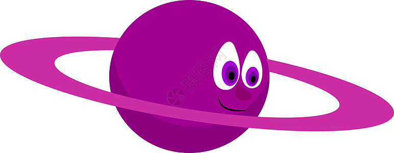 紫色星球 插图 白底矢量图片