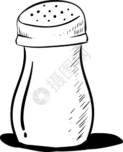 白色背景上的盐瓶插画矢量菜肴粉末蓝色绘画盘子瓶子香料味道美食黑色图片