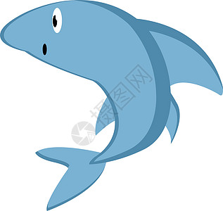 白色背景上的蓝鲨绘画卡通片游泳野生动物动物生活吉祥物捕食者蓝色荒野图片