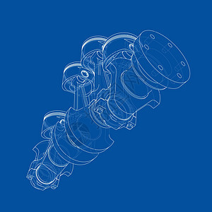 发动机活塞轮廓  3 的矢量渲染技术戒指曲柄机械齿轮加工速度中风运输力量图片