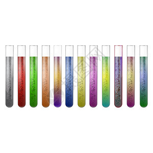 带有有色液体的化学试验管小瓶蓝色化学品样本实验室试管科学制药生物学工具图片