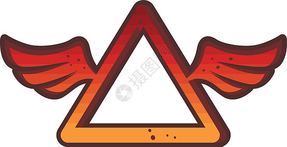 三角红翼主题符号图标背景图片