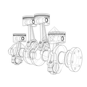 发动机活塞轮廓  3 的矢量渲染曲柄车辆生产燃料配饰力量阀门加工金属卡车图片