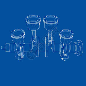 发动机活塞轮廓  3 的矢量渲染运动戒指机器合金力量车辆圆柱金属中风生产图片