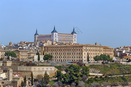 西班牙托莱多的阿尔卡扎尔旅游城堡建筑景观历史性建筑学石头爬坡地标旅行图片