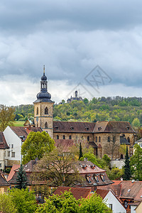 德国班贝格圣雅各布教堂宗教文化城堡天空城市历史建筑大教堂历史性地标图片