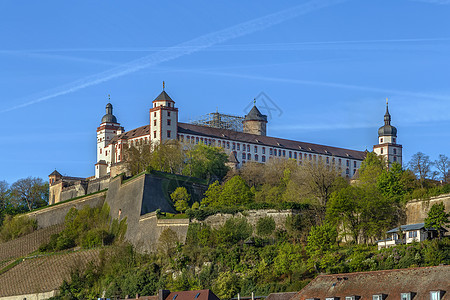 德国沃茨堡城市建筑学历史性堡垒葡萄园爬坡旅行城堡石头遗产图片