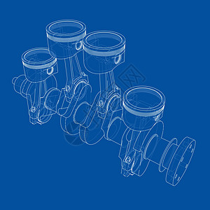 发动机活塞轮廓  3 的矢量渲染金属阀门技术戒指燃料合金工具生产中风车辆图片