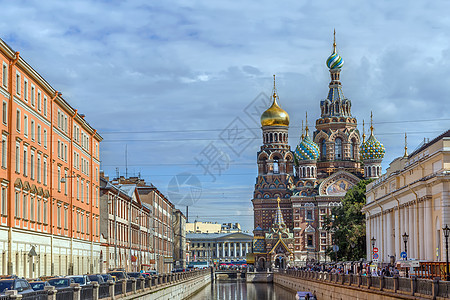 俄罗斯圣彼得堡救世主的鲜血教堂建筑文化大教堂旅行圆顶寺庙城市地标建筑学运河图片