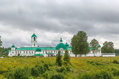 俄罗斯亚历山大斯维斯基修道院绿色建筑地区天空白色寺庙宗教建筑学文化地标图片