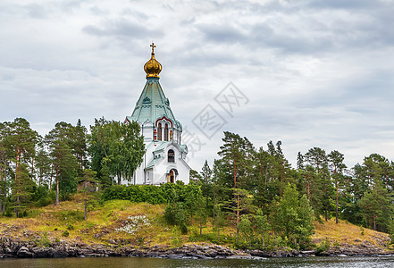 俄罗斯瓦拉安圣尼古拉斯教堂圆顶旅游文化建筑学天空旅行历史森林建筑教会图片