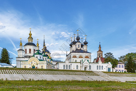 俄罗斯的右派大教堂Procopius历史性旅游地标圆顶宗教地区天空蓝色教会旅行图片