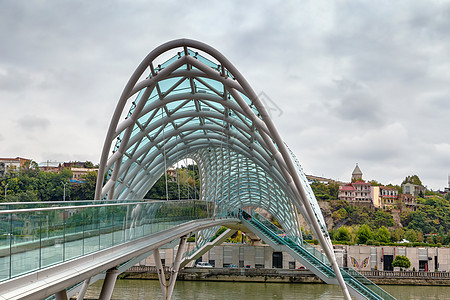 和平桥梁 格鲁吉亚第比利斯行人地标旅行中心首都玻璃城市建筑学旅游图片