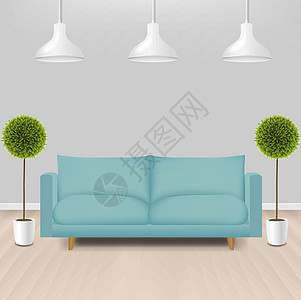 Mint Sofa 带灰色背景的灯光图片