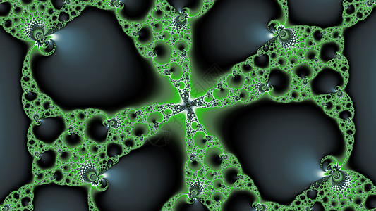 金属绿颜色的分形绿色艺术螺旋递归几何学图片