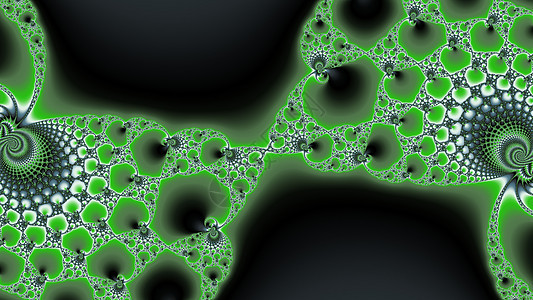 金属绿颜色的分形螺旋递归几何学艺术绿色背景图片