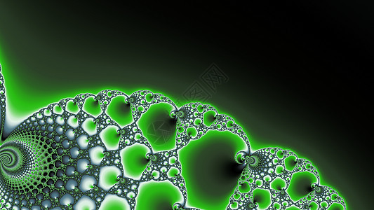 金属绿颜色的分形递归艺术几何学螺旋绿色背景图片